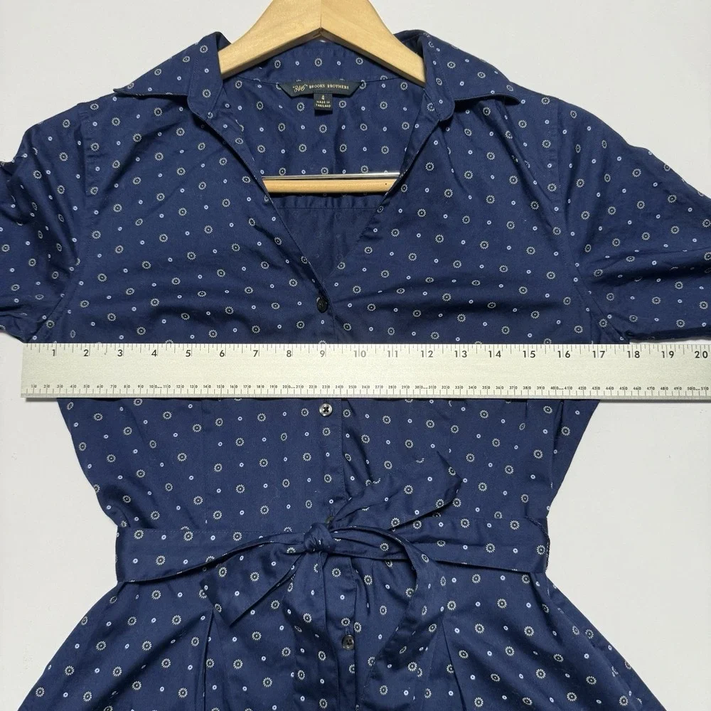 Brooks Brothers Navy Blue Patterned Dress - Picture 9 of 12
